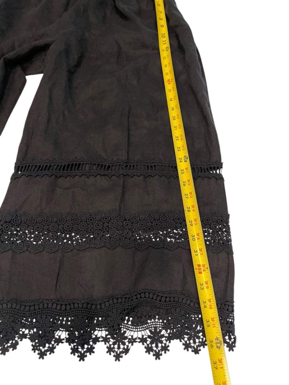 Johnny Was crop lace cotton black pants Size:XL - Picture 7 of 11